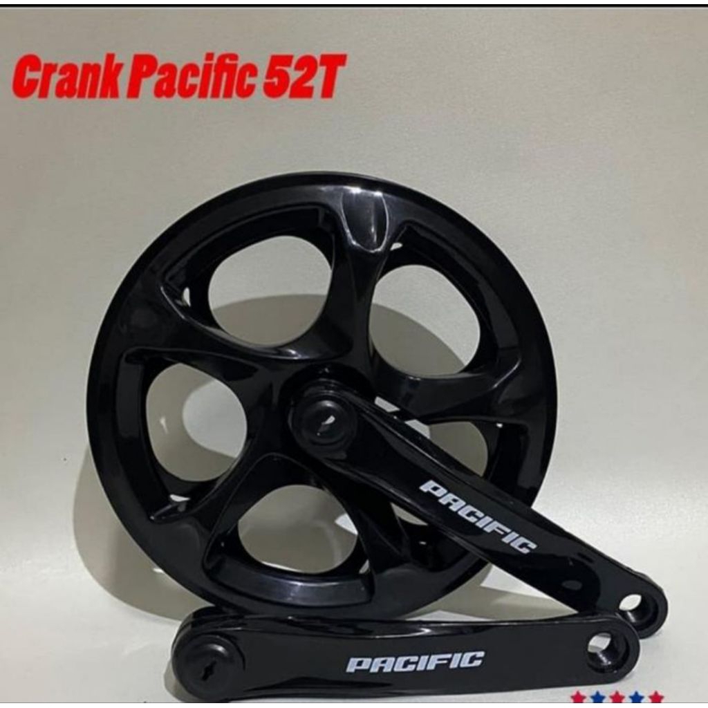 gir crankset crank set pacific 52T single speed cover hitam sepeda lipat folding bb kotak