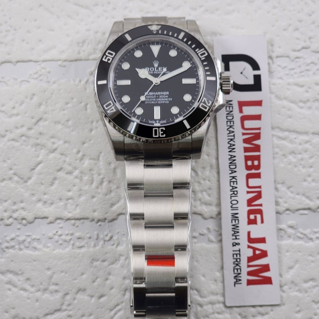 JAM TANGAN MEWAH SUBMARINER NO DATE 124060 41mm BLACK CERAMIC VSF V3