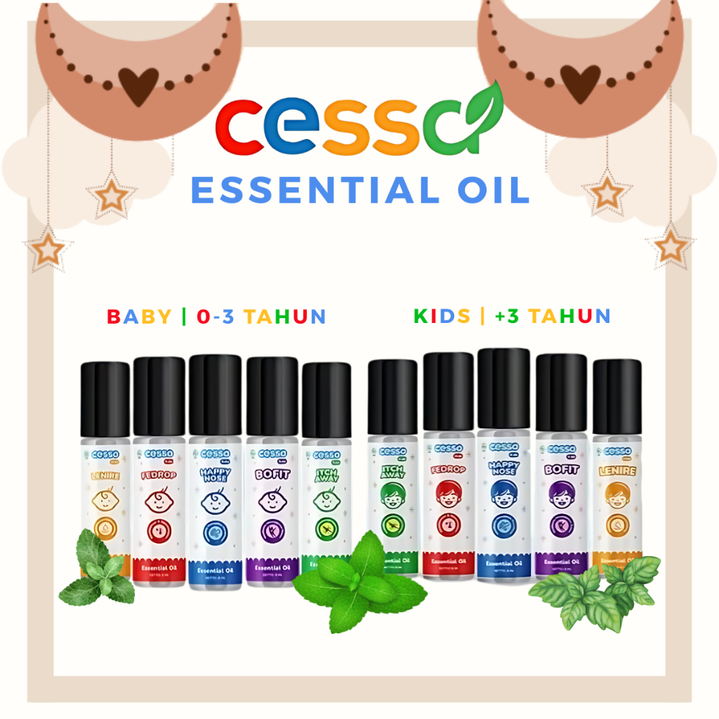 CESSA Baby Kids Natural Essential Oil 8ml Cessa Biru Cough N Flu Happy Nose - Merah Fedrop