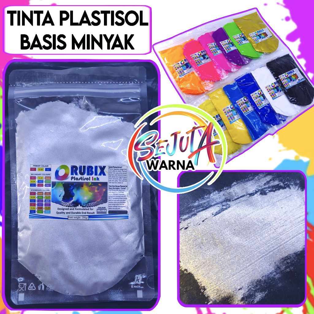 

TINTA PLASTISOL RUBIX SILVER 200GR CAT SABLON KAOS