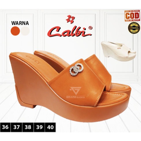 Calbi Wedges Sandal Hak 10 CM Sendal Heels Casual kasual formal pesta ringan Wanita original