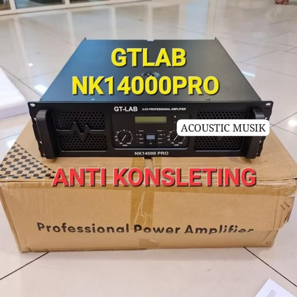 POWER AMPLIFIER GT-LAB NK-14000 PRO POWER 2 CHANNEL PROFESIONAL AMPLI GT-LAB NK14000PRO