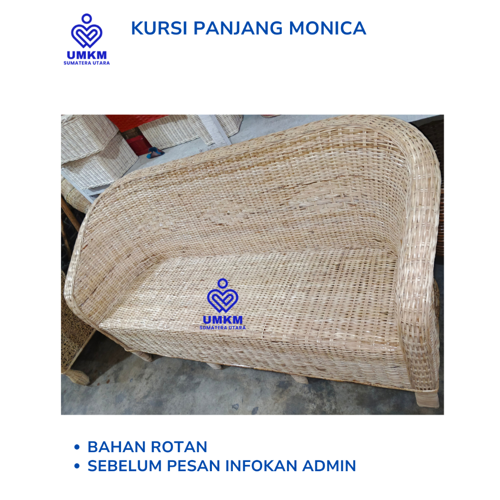 Kursi panjang monica rotan / Kursi Teras / Kursi rotan / Kursi rotan panjang / kursi teras / kursi p
