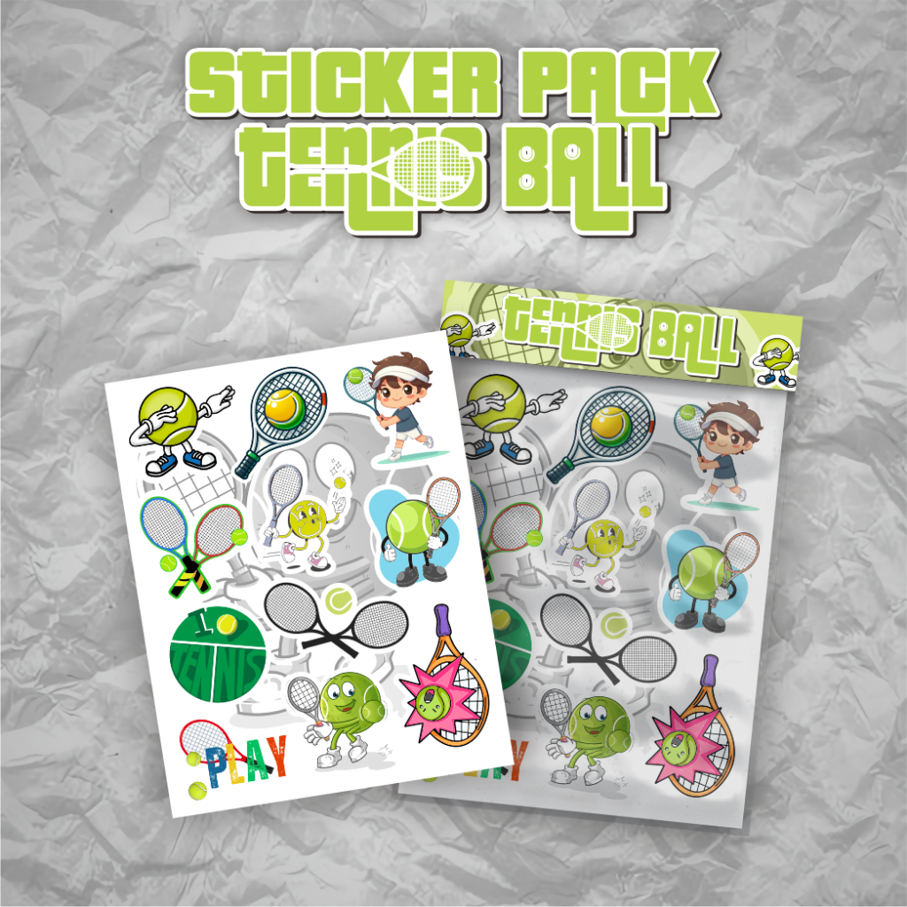 

Stiker Pack Tennis Ball Paper Vinyl Waterproof untuk Sticker Laptop Journal Diary Notebook