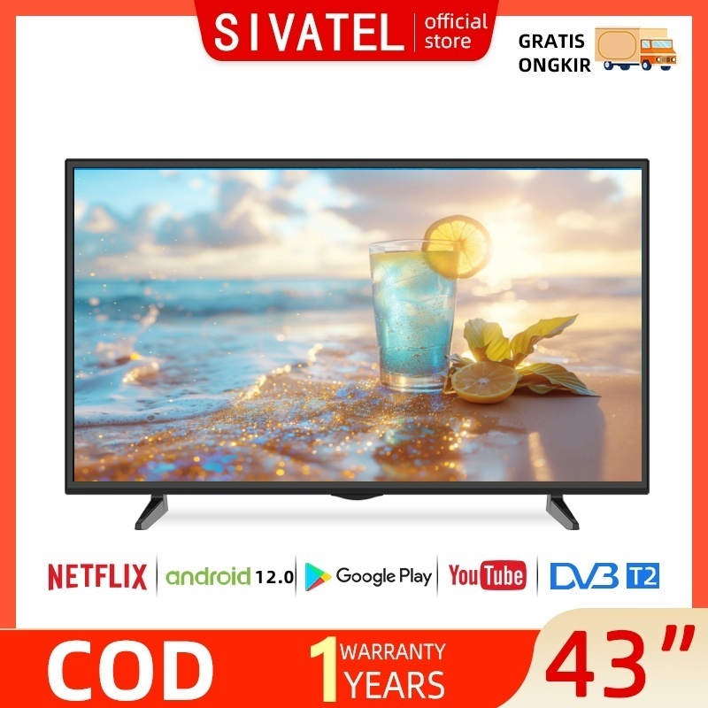 Sivatel Smart TV 43inch TV Digital 32/40/43 inch Smart TV LED Murah Promo FHD Televisi TV LED Digita