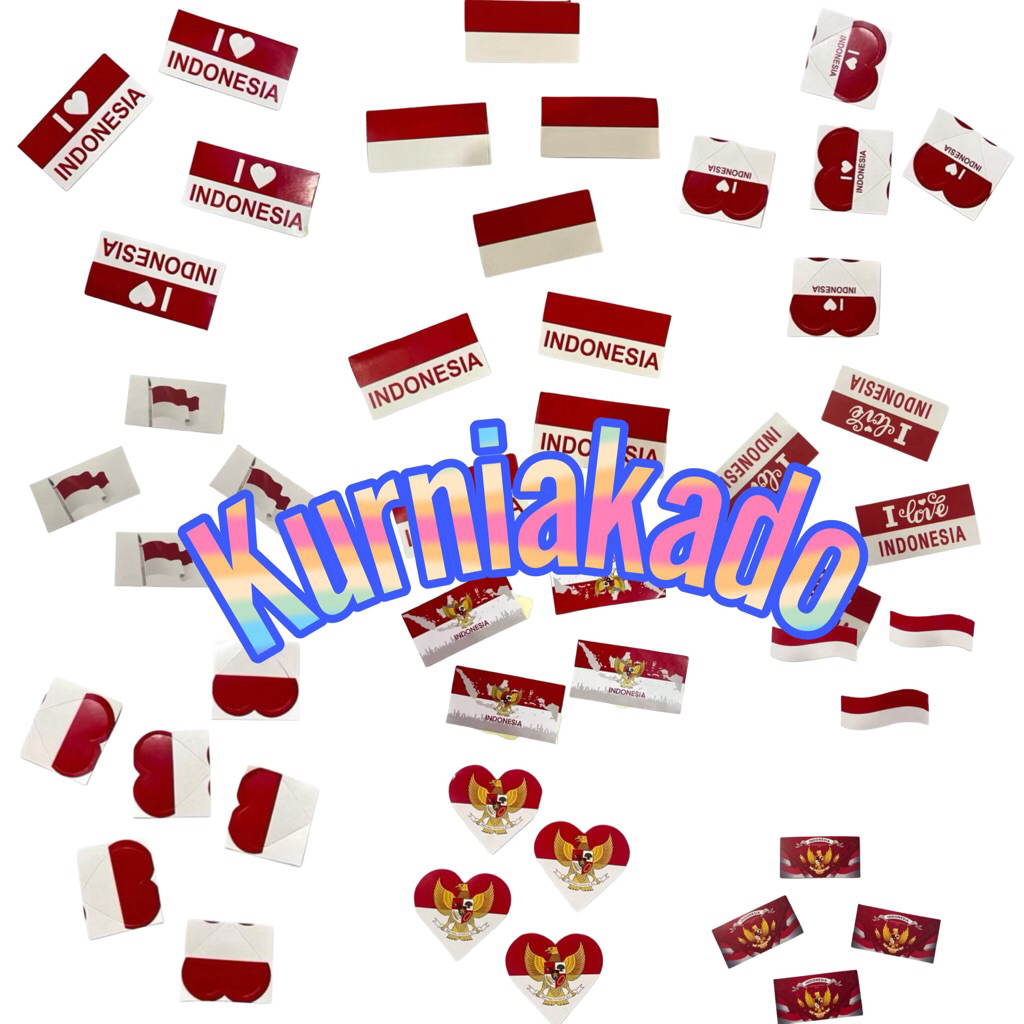 

Sticker bendera merah putih per pcs sticker 17 agustus DIRGAHAYU RI sticker indonesia sticker pipi indonesia kurnia kado