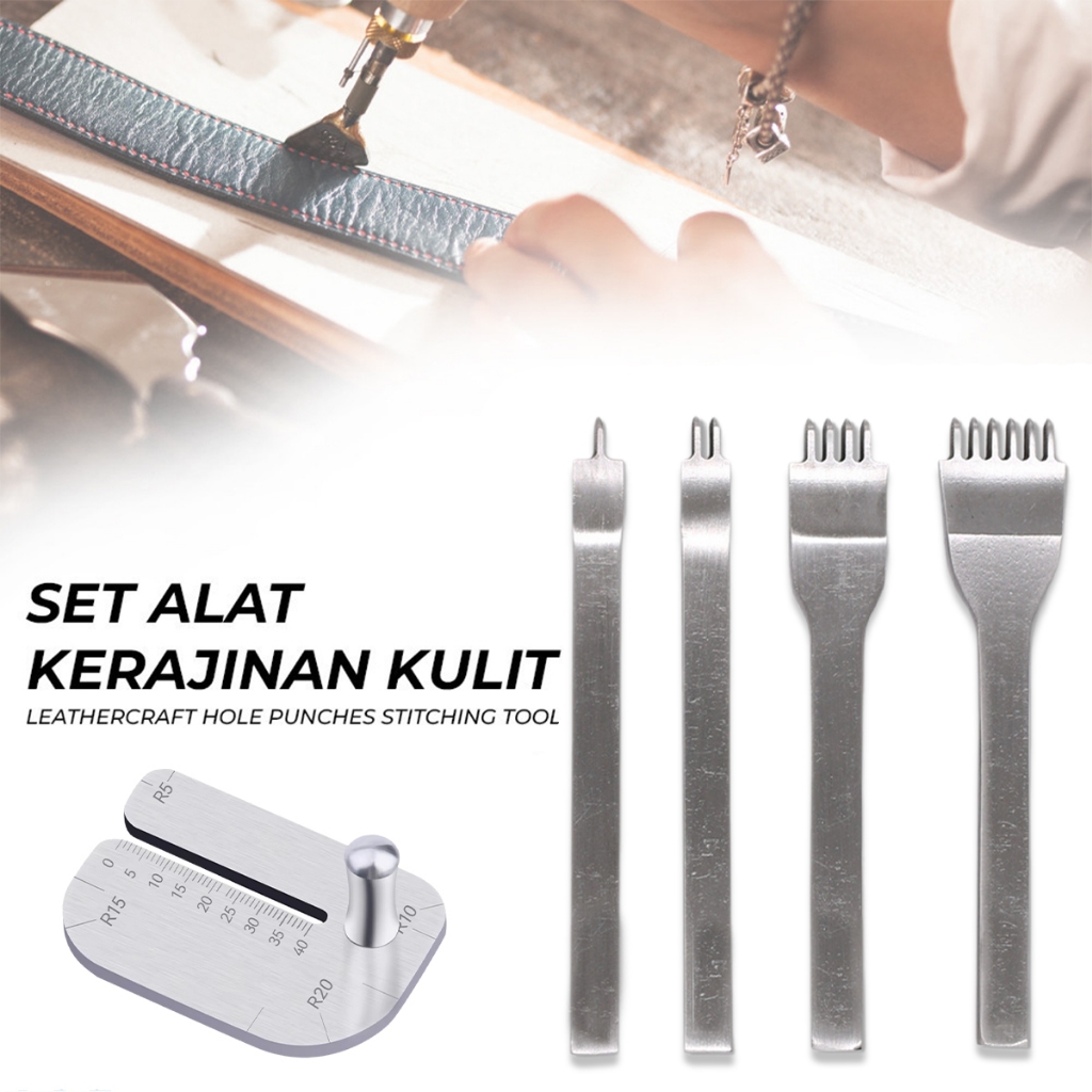 

4IN1 Pembolong Kulit Set 4/5/6MM Stainless steel tidak mudah rusak awet untuk penggunaan jangka panjang