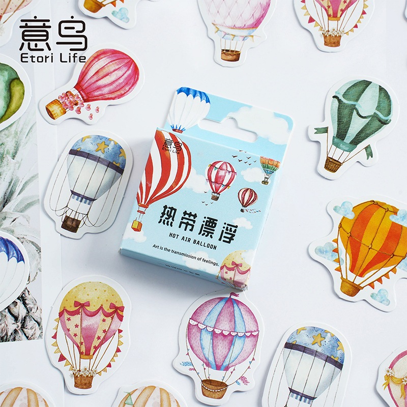 

【MAPLESOL】45 Pcs AIR BALLOON Deco Sticker Planner DIY Scrapbook Stiker Dekor Bulan Kotak / Sticker Box / Sticker Wall Dekor / Sticker Dot / scrapbook / journal junk / Jurnal / Buku Diary / sticker Retro / vintage