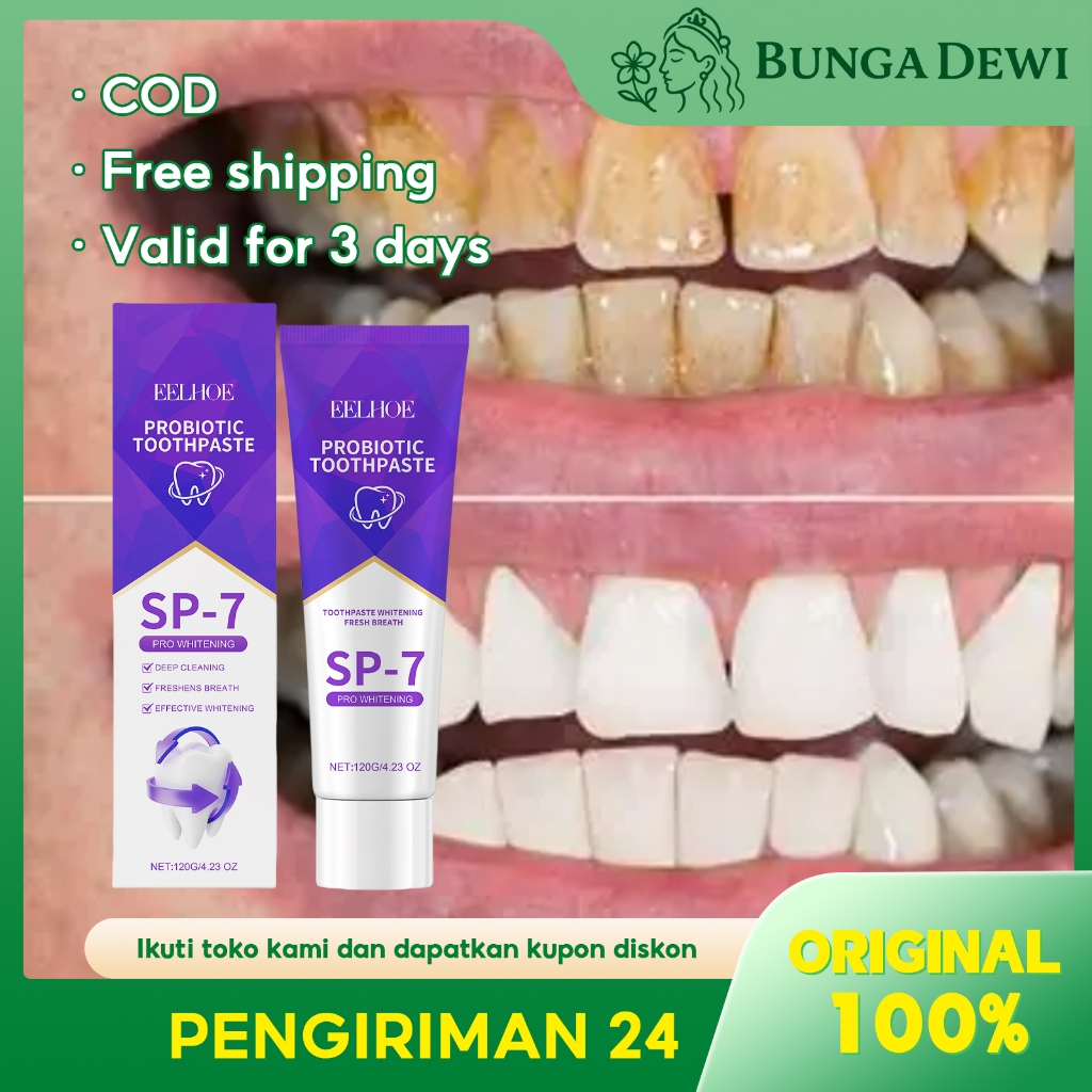 EELHOE Sopami Sp7 Original 120g Pasta Gigi Pemutih Teeth Whitening Tartar Pasta Gigi Sopami Probioti