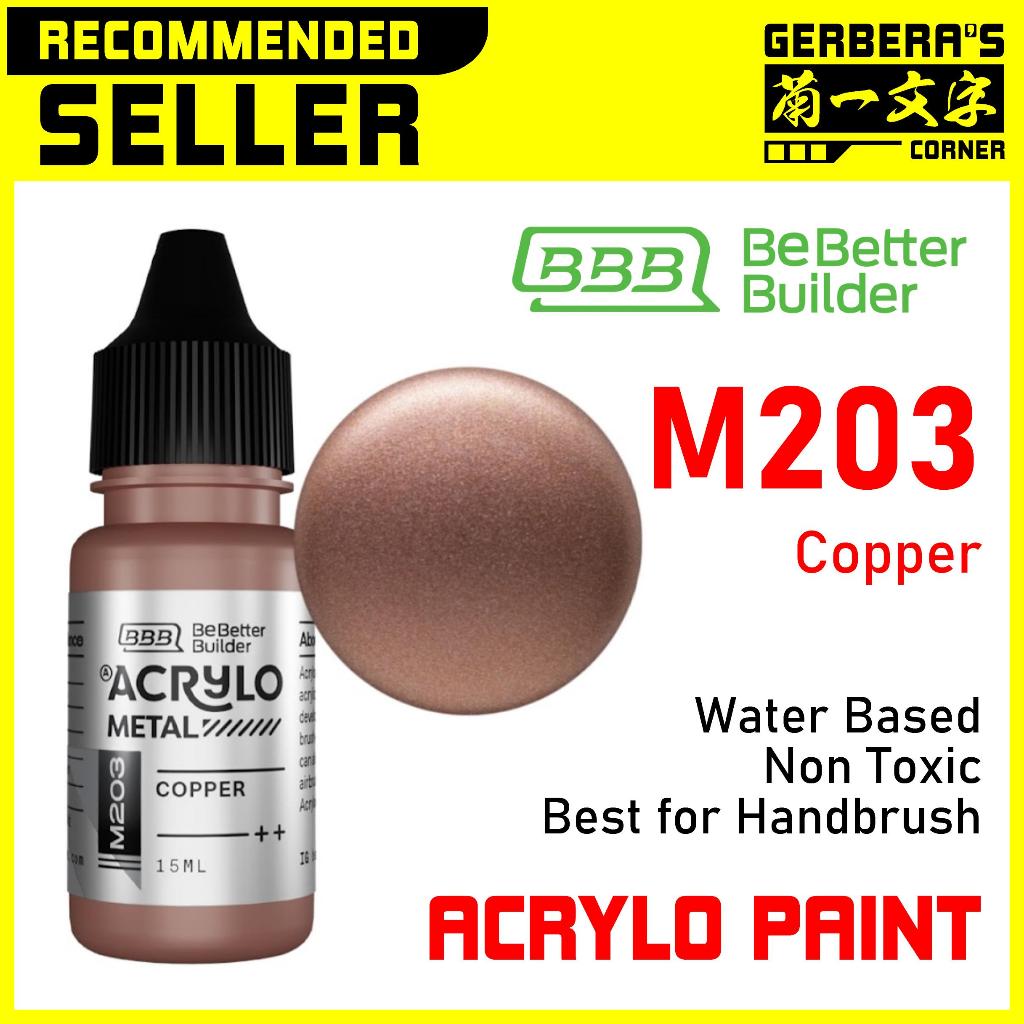 

ACRYLO PAINT M203 COPPER Metal Effect - BOTOL TETES - Water Based Cat Kuas Airbrush
