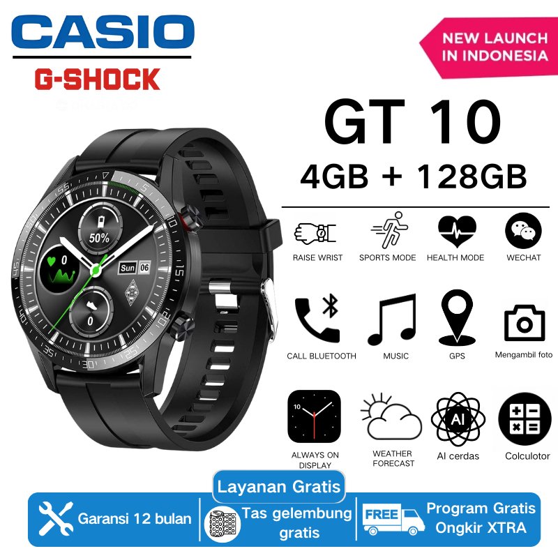 [COD] CASIO Watch GT10 pria tahan air Jam Pintar bluetooth olahraga Smart Watch Gps peta NFC Smartwa