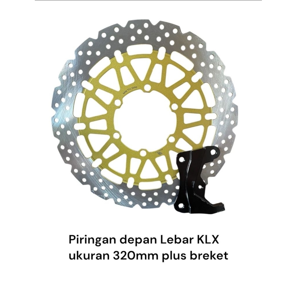 disk piringan cakram depan klx 150 ukuran besar 320 pnp plus breket / cakram depan klx 150 supermoto