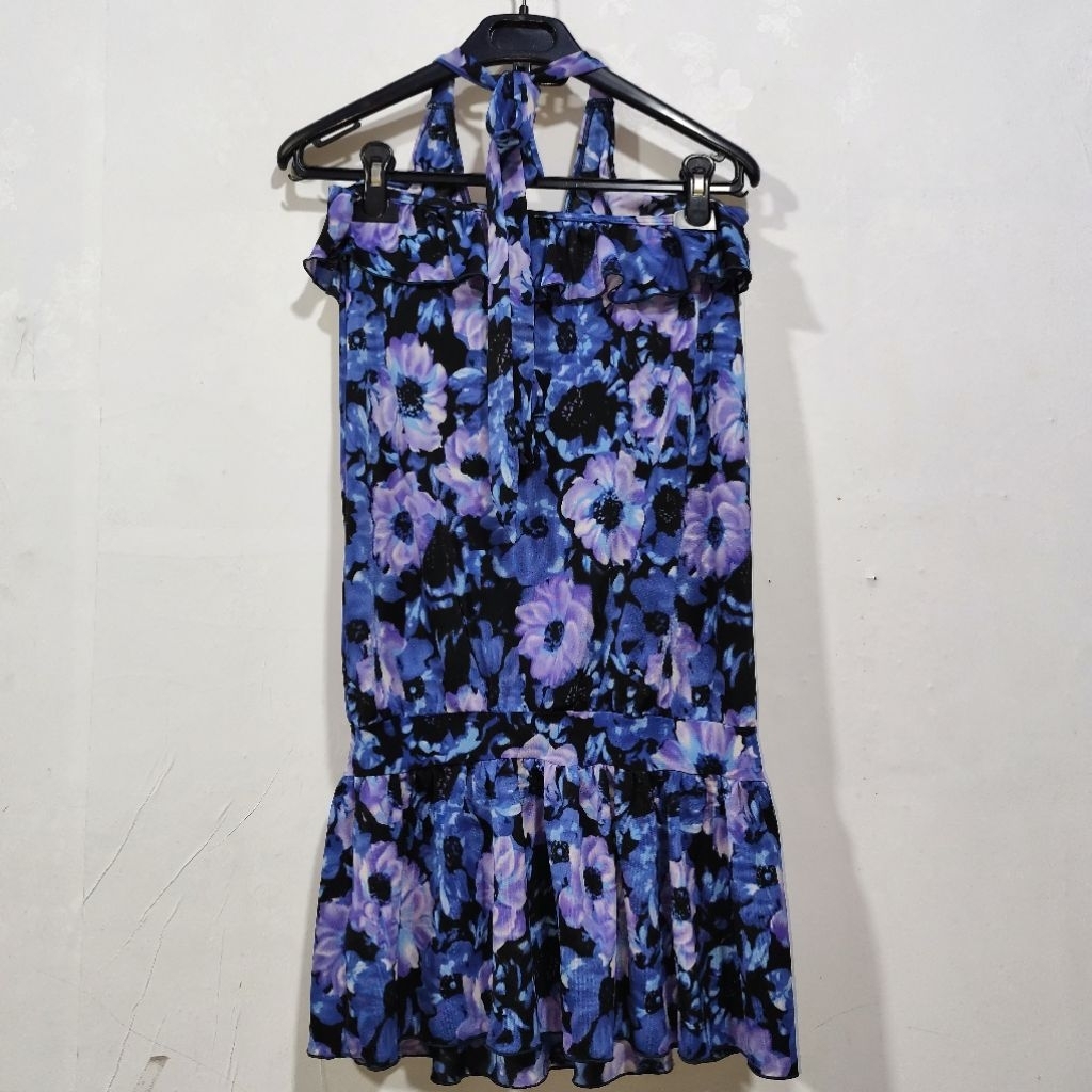 mini dress perempuan wanita kemben bunga