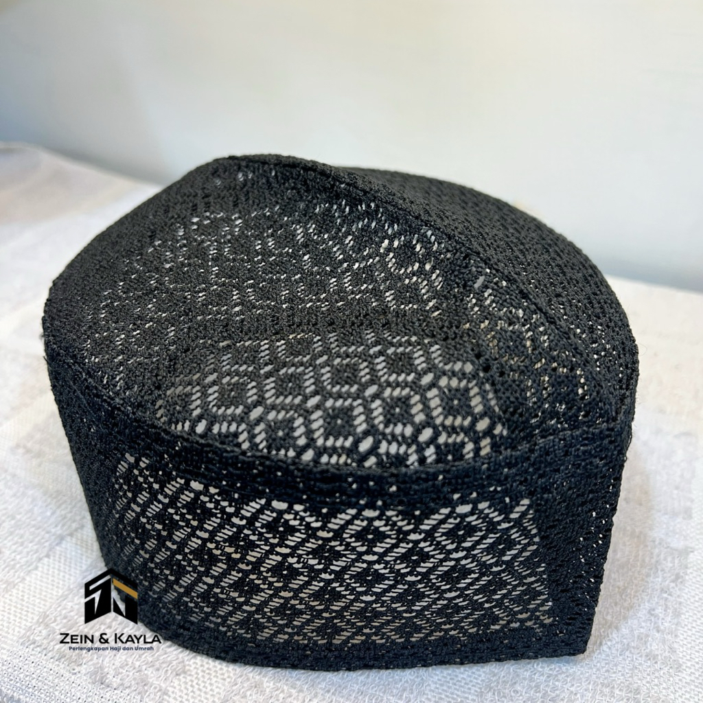 BEST DEALS Kopiah Jaring-Jaring Hitam Dan Putih Tinggi 8cm Kopiah Putih Aldan Jaring