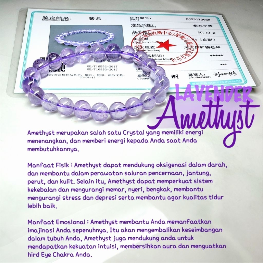 Gelang Kristal Batu Alam Amethyst