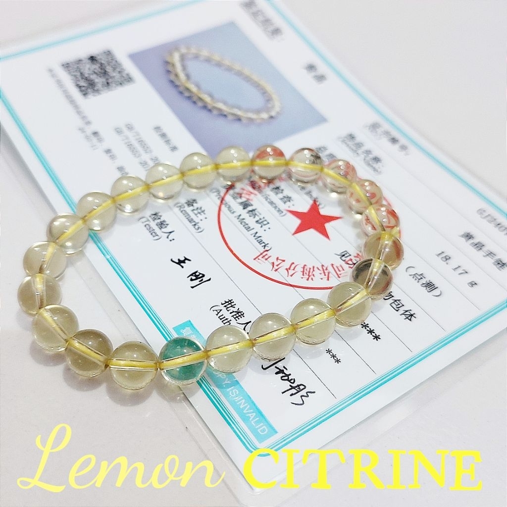 Gelang Kristal Batu Alama Lemon Citrine