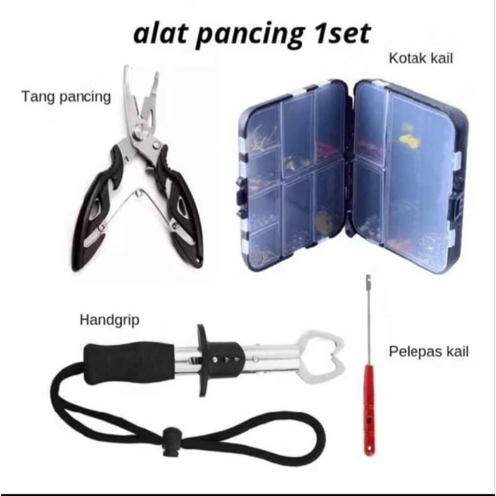 Peralatan mancing set tang kail pancing mata kail kotak kail handgrip mulut umpan ikan