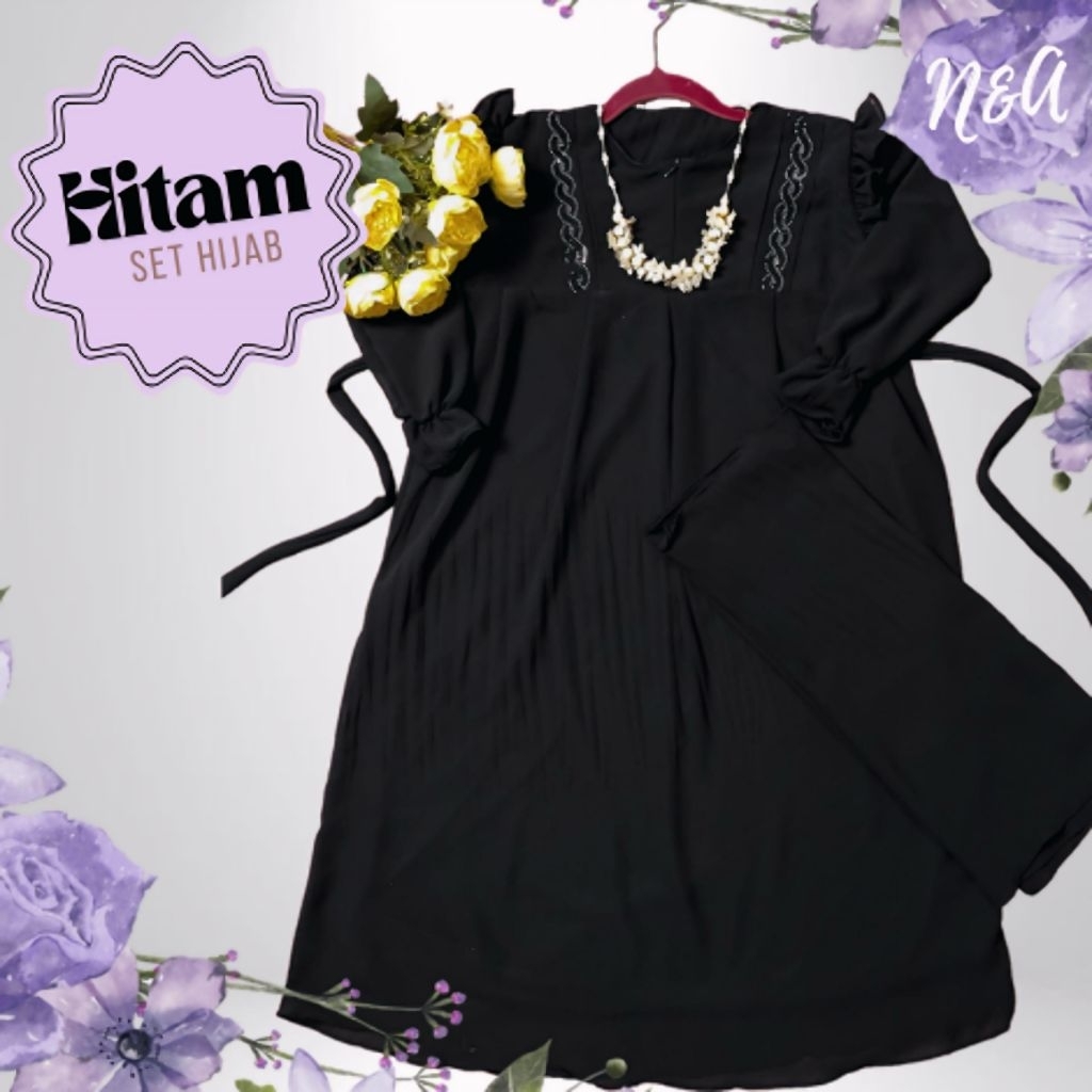 GAMIS DRESS ANAK SET HIJAB PASHMINA  ELSA KIDS