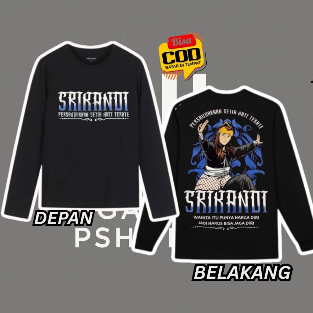 Baju Kaos Warga Psht - Kaos Lengan Panjang - Kaos Motif Srikandi - Kaos Lengan Panjang Keren