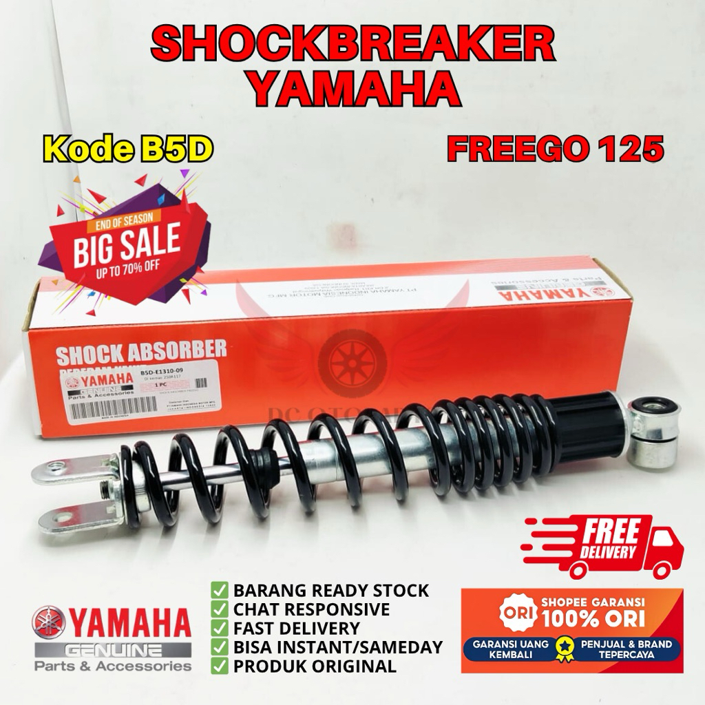 B5D SHOCKBREAKER FREEGO 125 ORIGINAL YAMAHA GENUINE PARTS, SHOCKBREAKER ORIGINAL YAMAHA FREEGO, SHOC