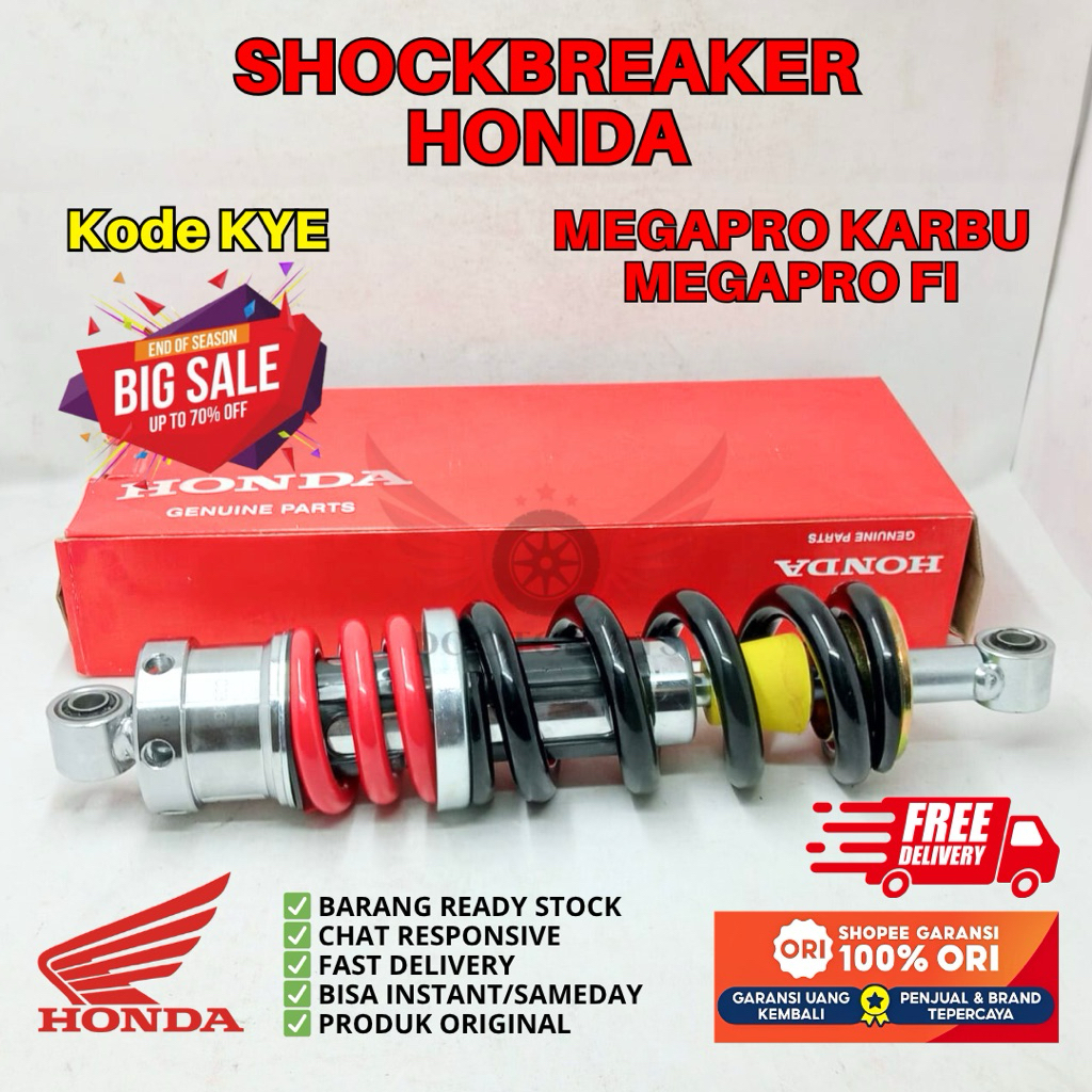 KYE SHOCKBREAKER MEGAPRO KARBU ORIGINAL AHM HONDA, SHOCKBREAKER ORIGINAL HONDA MEGAPRO KARBU, SHOCKB