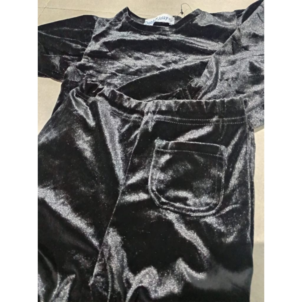 setelan bludru velvet anak cewek perempuan