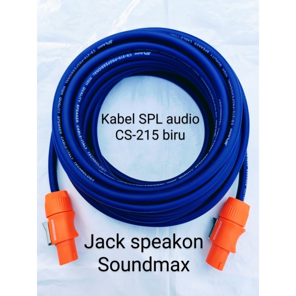 SPL Audio CABLE SPEAKER CS-215 BIRU LENGKAP SPIKON SOUNDMAX