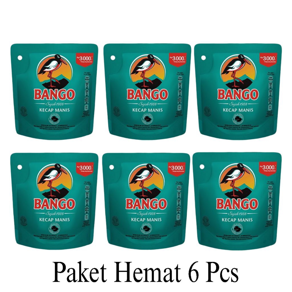 

Bango Kecap Manis 6pcs Kemasan 59ml • Paket Hemat • Pas