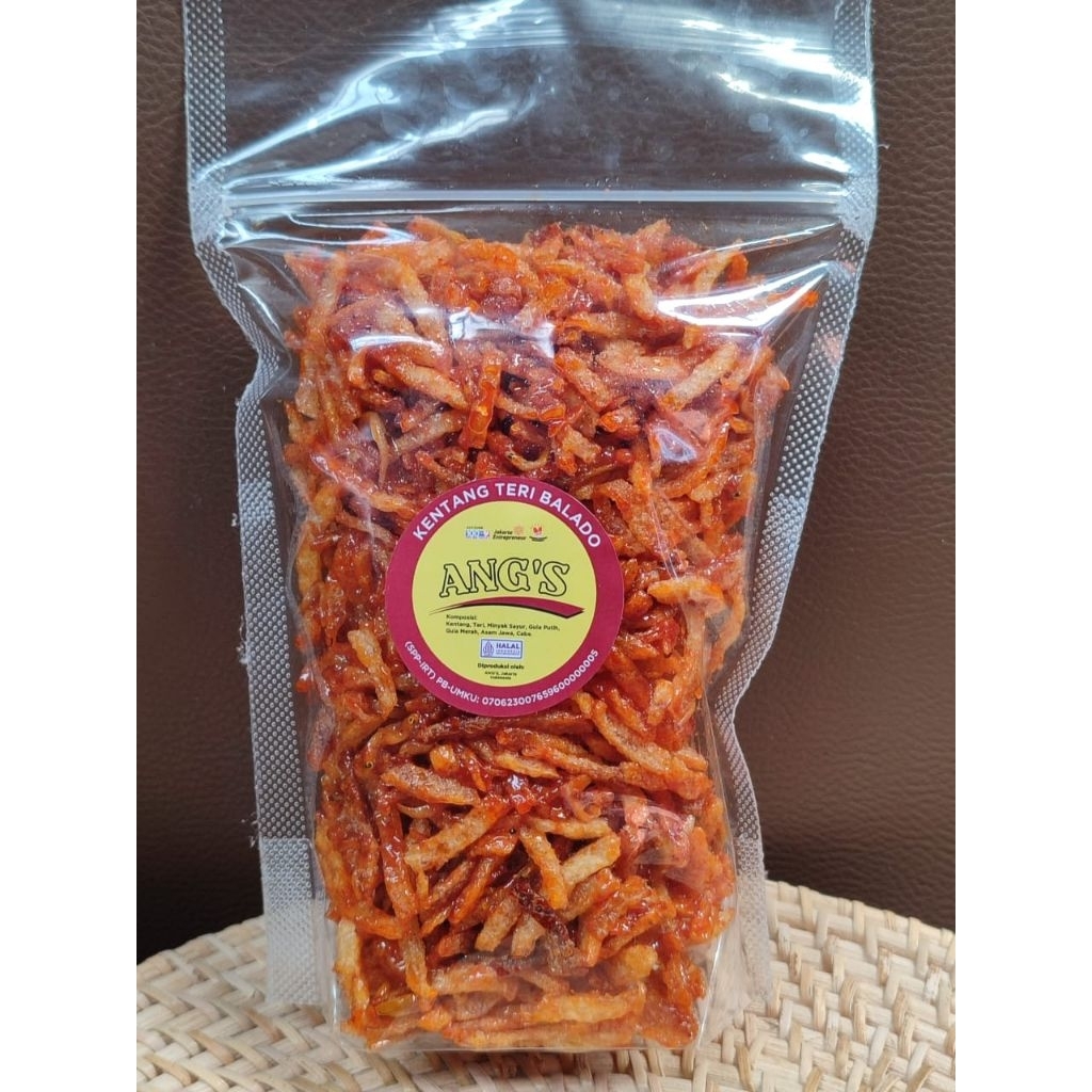 

Kentang Mustofa Teri Balado / ANG'S Indonesia 220 Gram Renyah Dan Gurih