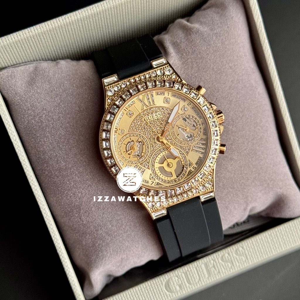 Guess Moonlight GW0257L1 Chronograph Black Silicone Strap