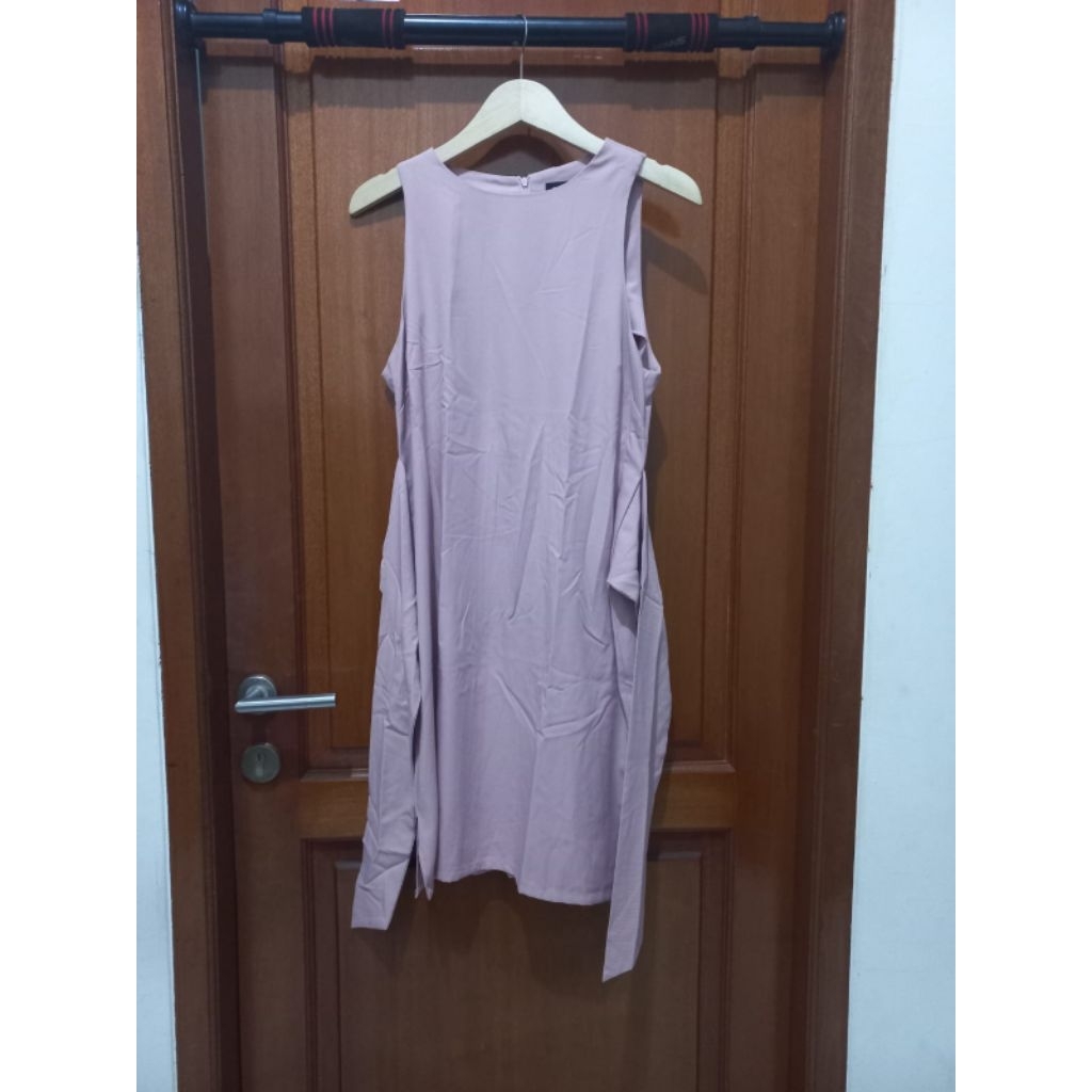 Dress Korean Look / Dress Pink Zalora / Midi Dress / Dress Wanita_Preloved