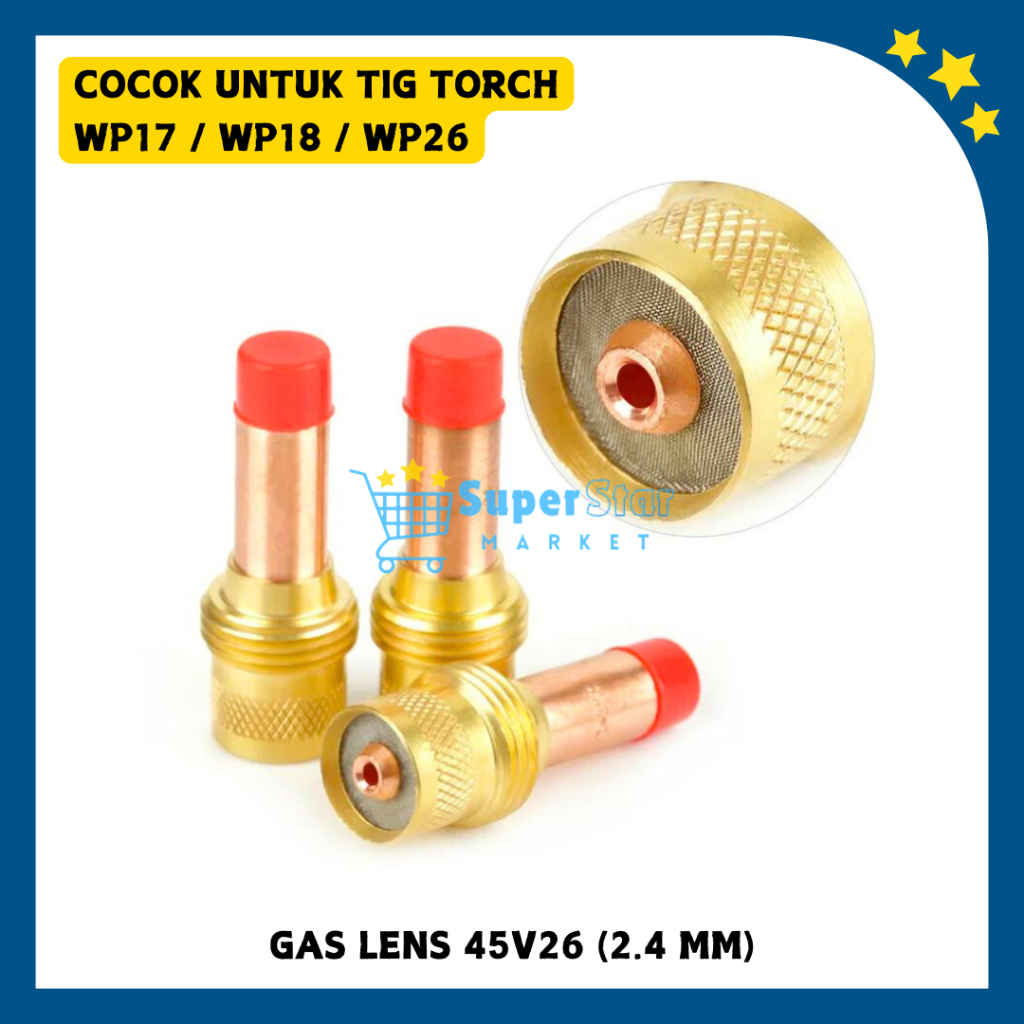 Gas Lens 45V26 / COLLET BODY GAS LENS #2.4 MM ( 45V26 ) WP-17 / 26 /18