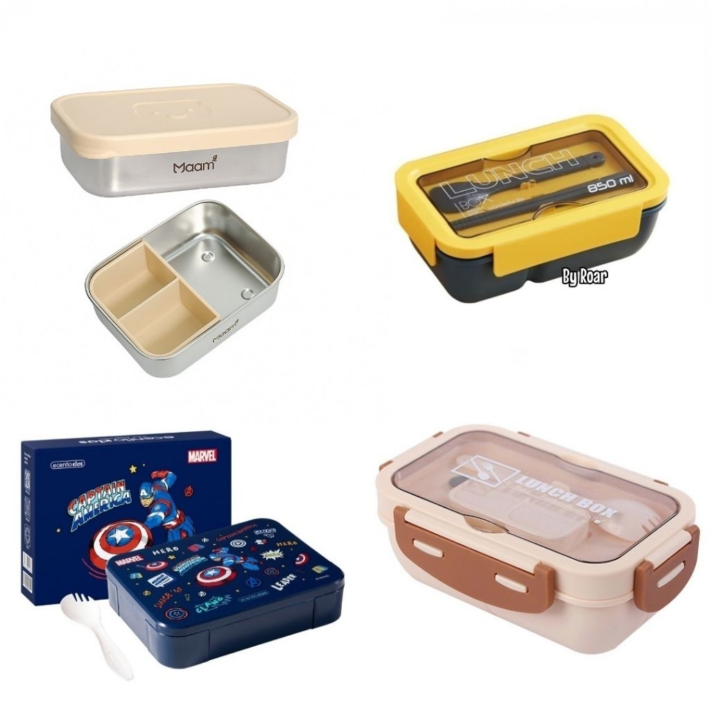 Lego Kotak Makan Silicone Set | Lunch Box Stainless Anak Ecentio