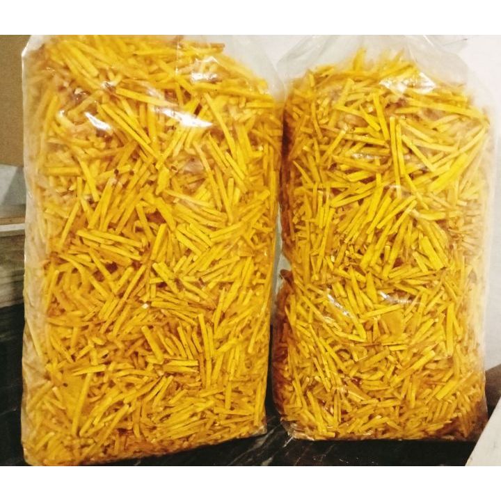 

Keripik Stik Talas Kuning Kunyit Rasa Asin Dan Gurih Berat 1kg