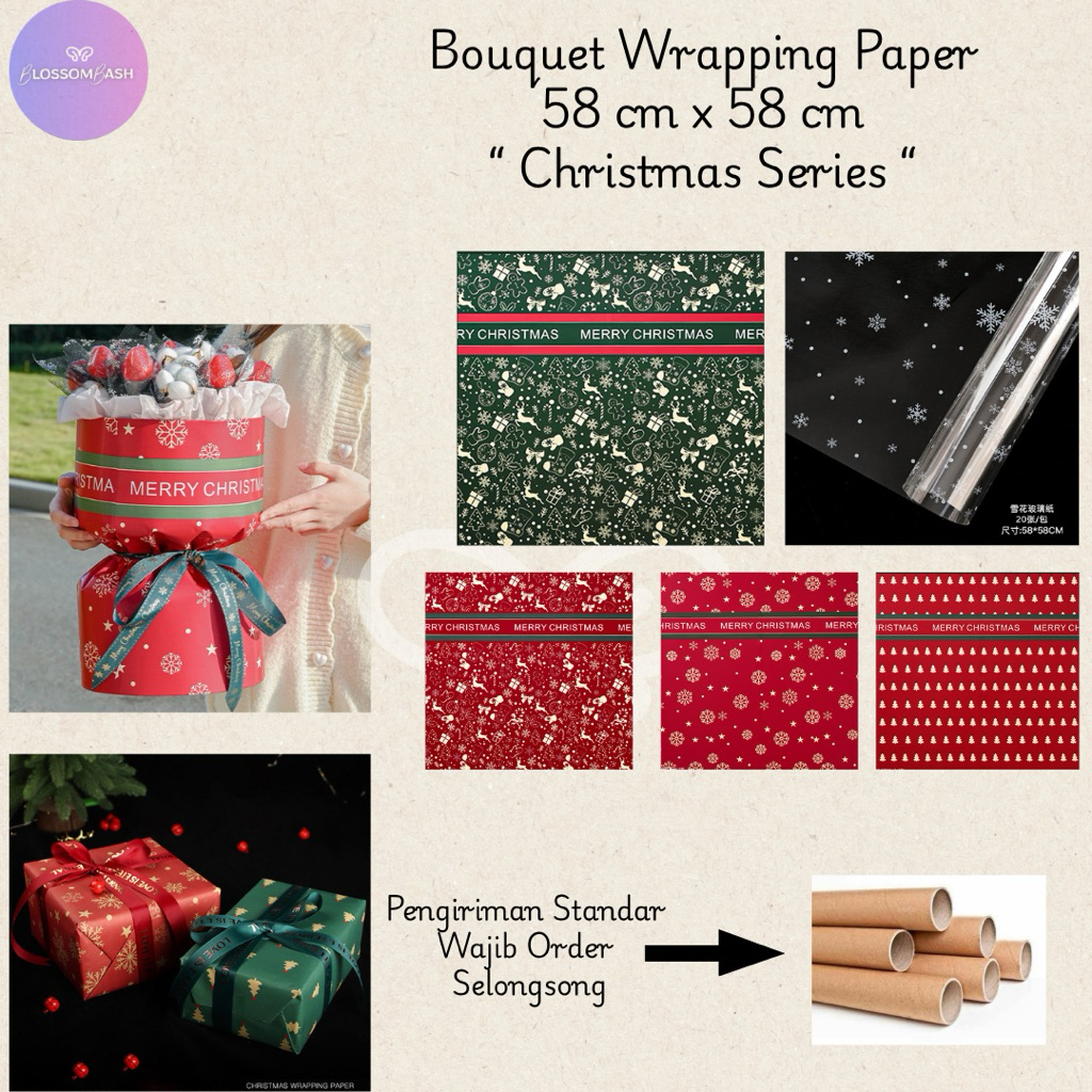 

[Per Lembar] Christmas Wrapping Paper / Kertas Wrapping Tema Natal