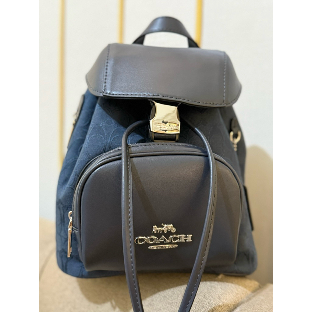 Coach ransel signature canvas denim- coach backpack canvas denim / coach bag / coach backpack signat