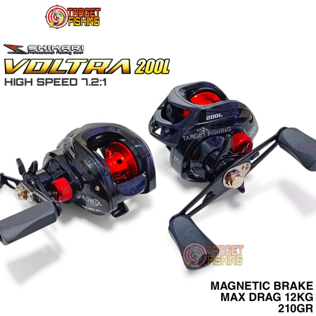 Reel BC SHIKARI VOLTRA 200L Handle Kiri Ratio 7.2:1 - Reel Baitcasting Murah