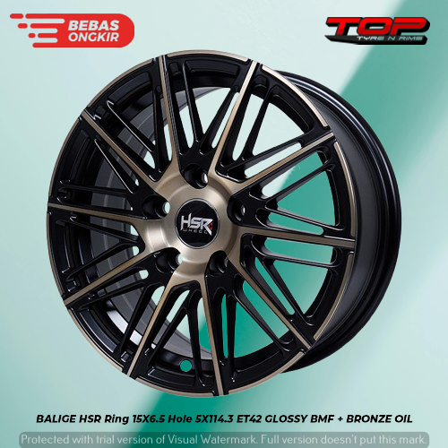 Velg Untuk Mobil Ertiga Luxio XL7 R15 BALIGE HSR Pcd 5X114,3 Warna Two Tone Ring 15