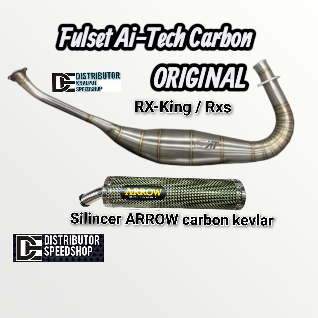 Fullset Knalpot Arrow plus Chamber Ai-Tech Original RXking perut Stainles Aitech Carbon kevlar RX-Ki