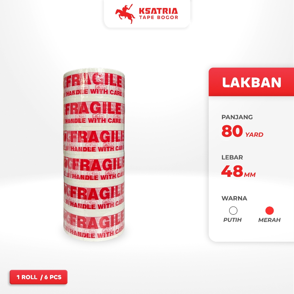 

Lakban Fragile Putih Unboxing 45MM x 80 Yard Roll Solatip Fregile 2" X 67M Jangan Dibanting Termurah