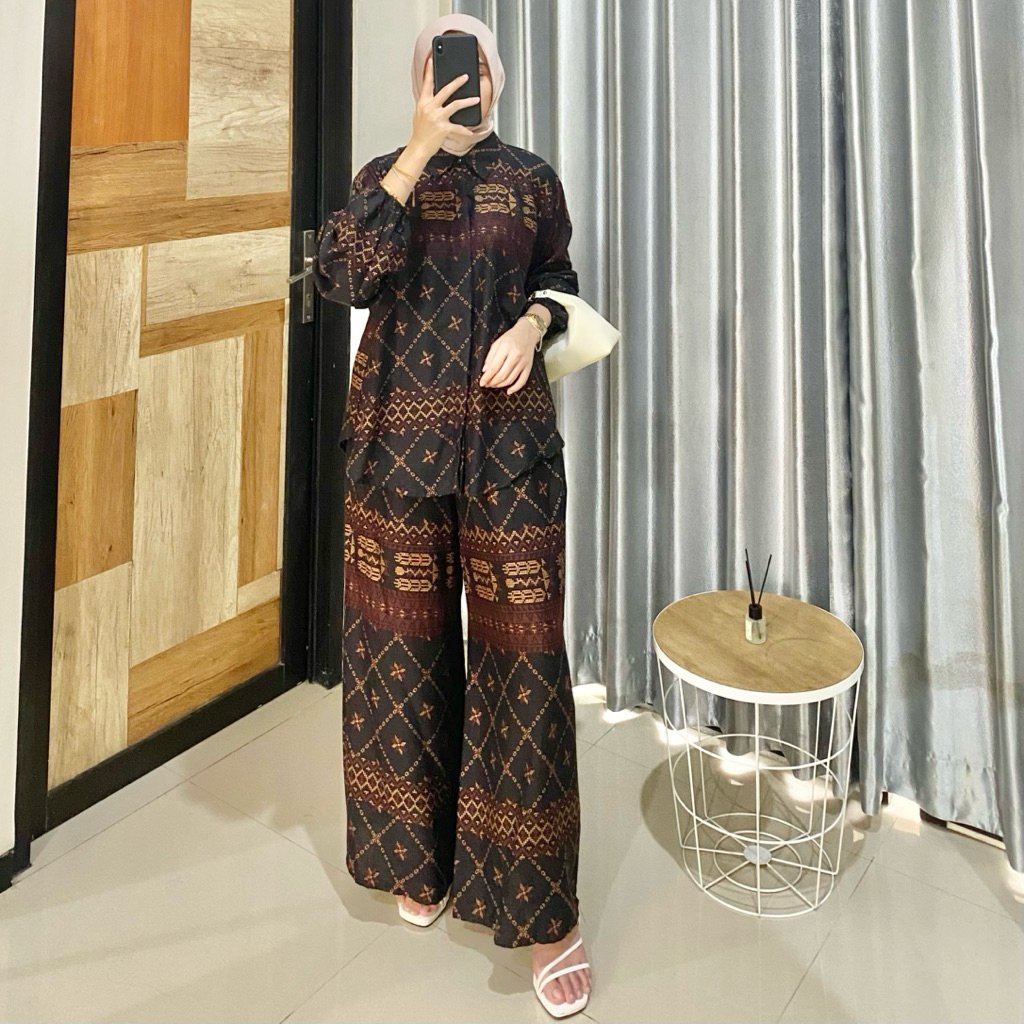 ETNIK SET / ANDIN SET - setelan wanita bahan rayon motif premium