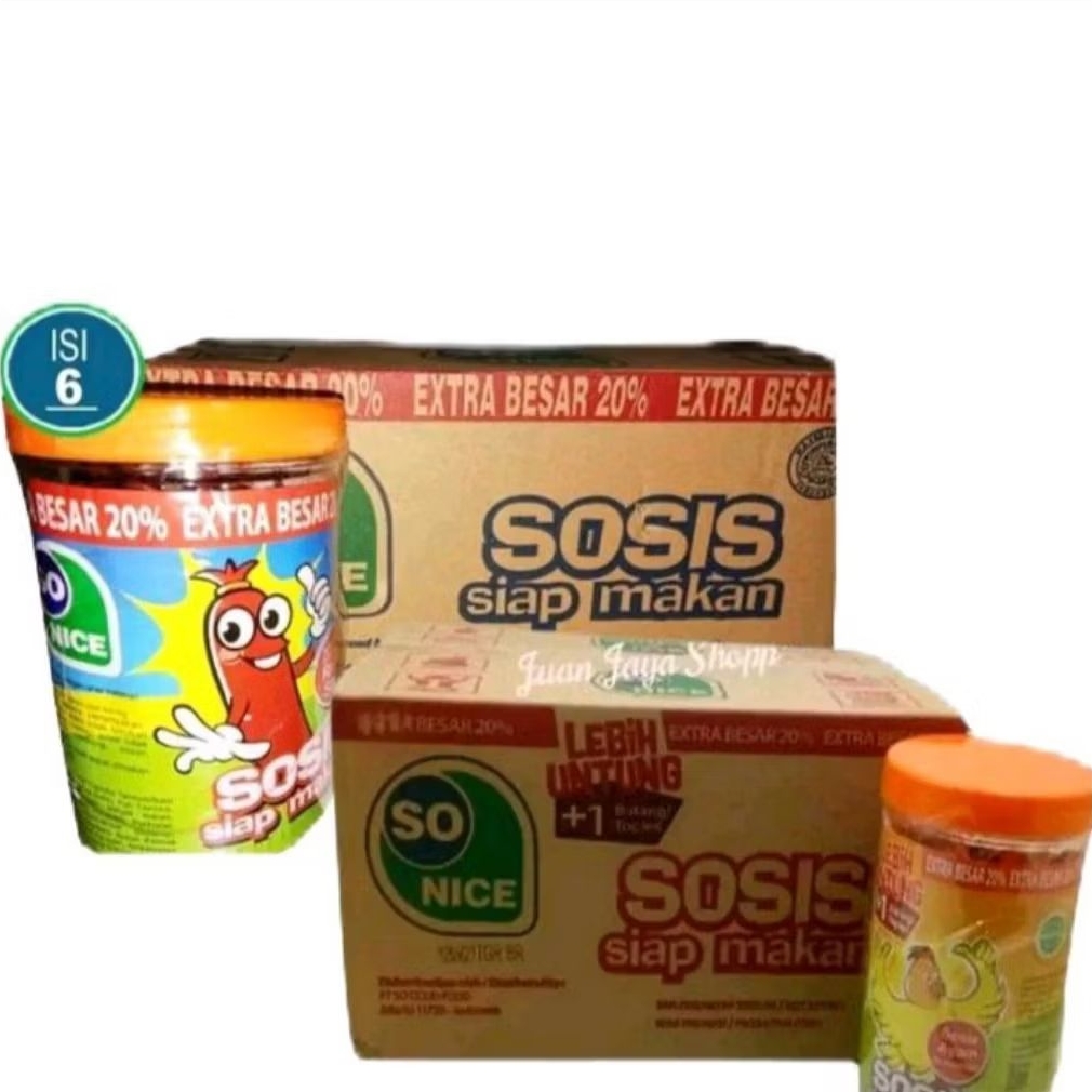 

Sosis So Nice Rasa Ayam & Sapi isi 6 toples Per Dus