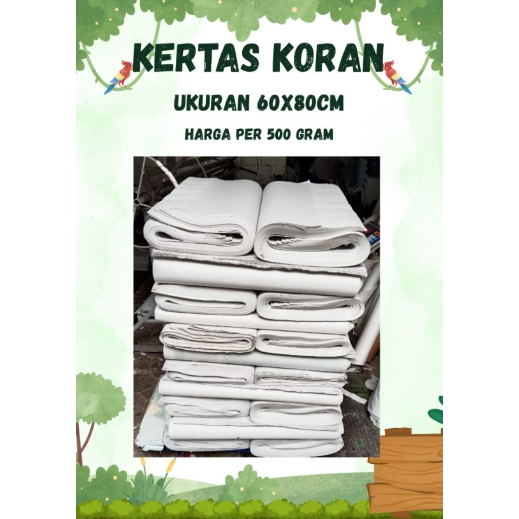 

Kertas koran ukuran 60x80cm Harga per 500 gram (ada gambar sebelah samar samar)