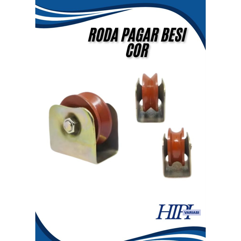 Roda pagar pintu besi cor ukuran 6cm 7cm 8cm / beton (U) dan siku (v) roda pagar gerbang