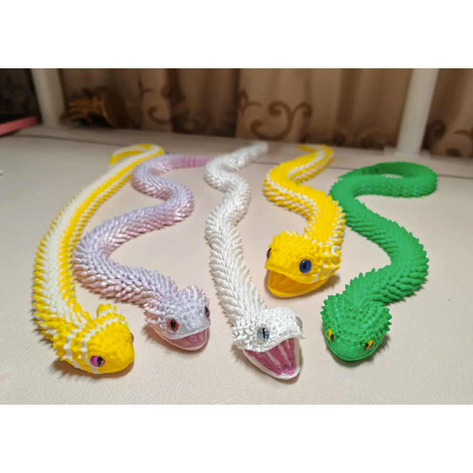 Cuero Mainan Ular Mulut bergerak Artikulasi Mainan Hewan Snake Prank