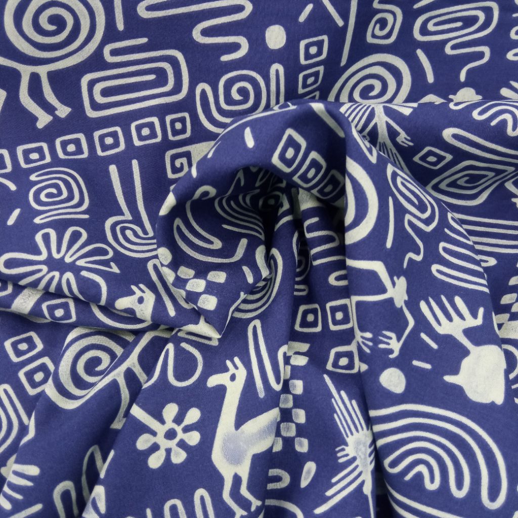 KAIN KATUN POPLINE LUXOR PREMIUM NAVI ETNIK