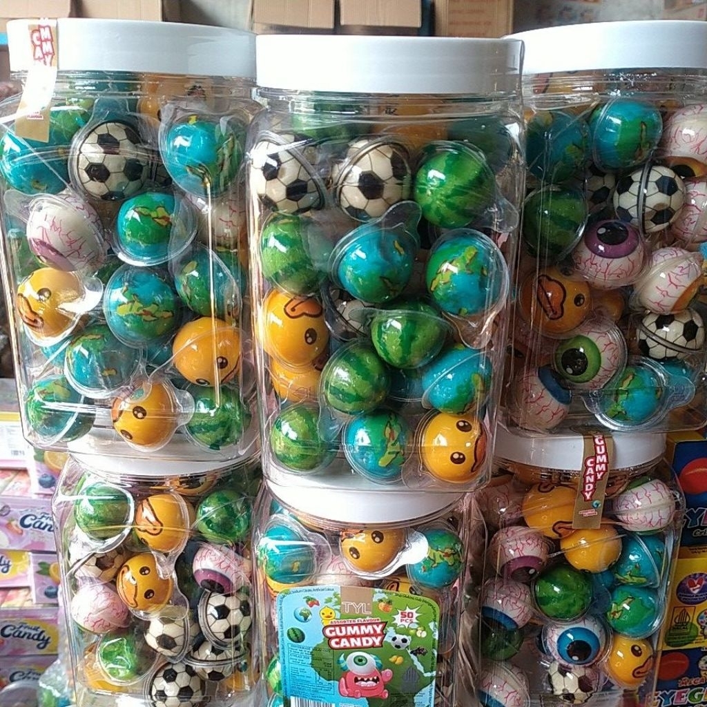 

permen lunak bulat besar /lunak sate