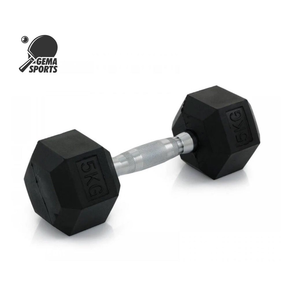 Dumbell dumble barbel ROX rubber hexagonal 5 kg