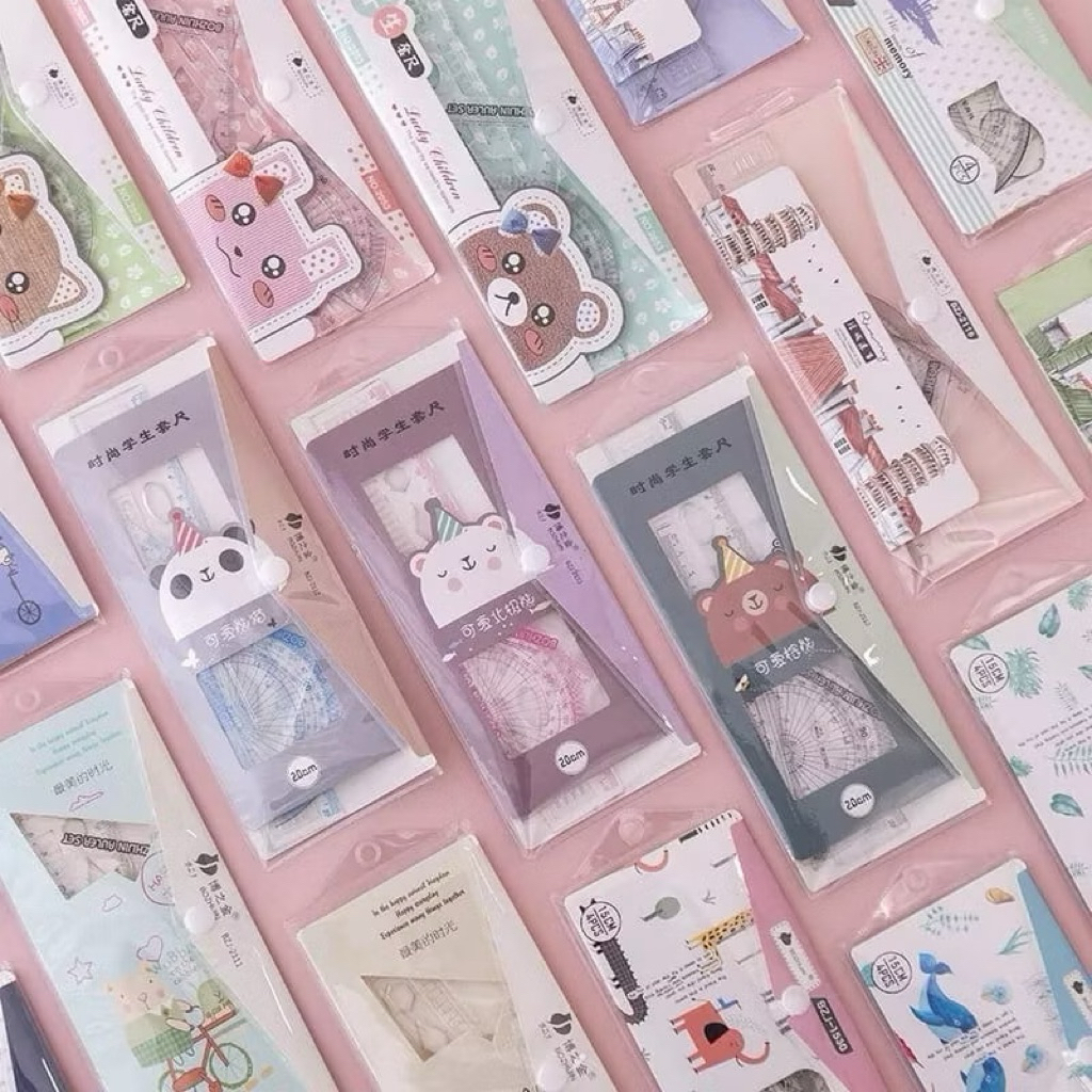 

Penggaris Set isi 4 Model Penggaris plastik 1set Ruler