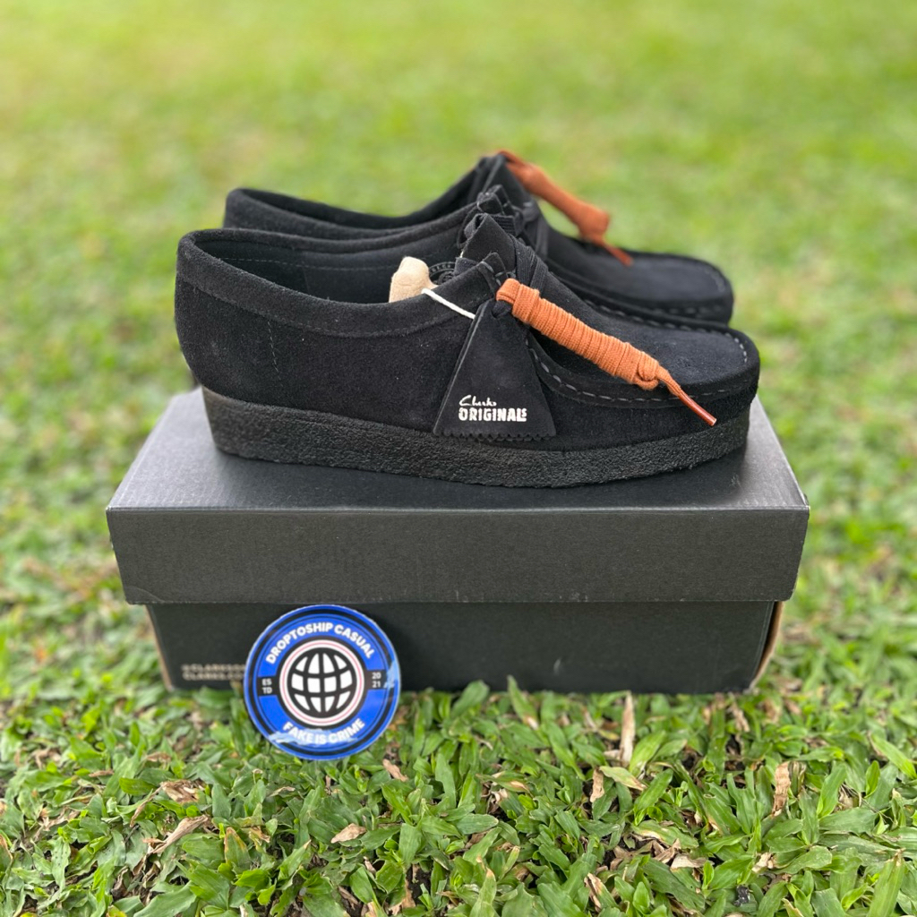 CLARKS WALLABEE BLACK SUEDE ORIGINAL 100%